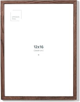 Opposite Wall - 12x16 in - Dark Solid Oak Wood Picture Frame - Lightweight, Versatile & Shatterproof - Wall Hanging Poster or Photo Frame - Wall Decor for Office, Gallery & Home