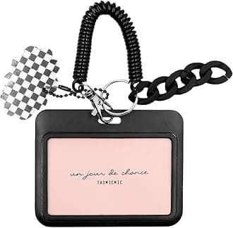 JUMISEE Clear Acrylic Kpop Photocard Holder Black Credit ID Card Protective Case Photo Display Holder Bag Pendant Keychain