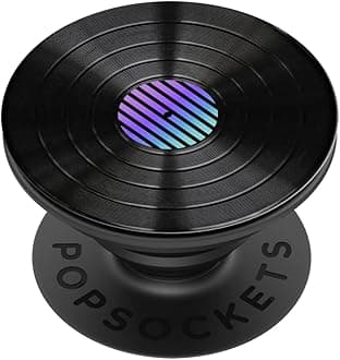 PopSockets Phone Grip with Expanding Kickstand, Backspin PopSocket, Spinning PopSockets - Backspin Retro Vinyl