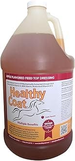 Healthy Coat Feed Supplement For Horses: Gallon. Skin, Coat, Body Condition, Performance, Allergies, Immune System, Hoof, Joint, Omega 3 & 6 Fatty Acids.