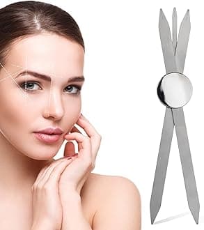 Charme PrincesseEyebrow Ruler Stainless Steel Tattoo Eyebrow Stencil Ruler Three-Point Positioning Permanent Eyebrow Makeup Measuring Symmetrical tool(Silver) LB000249-5