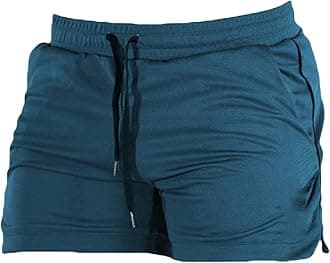 Men's Casual Bodybuilding Gym Shorts Workout Training Quick Dry Short Pants Lightweight Fitness Exercise Shorts (Blue,XX-Large)