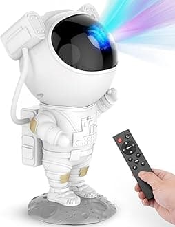 Fun Flicks New Astronaut Galaxy Projector with Remote Control - 360 Adjustable Timer Kids Nebula Night Light, for Gifts, Baby Adults Bedroom, Gaming Room, Home and Party (Astronaut Galaxy Projector)