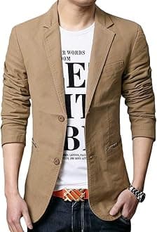 Cloudstyle Mens Casual 2 Buttons Slim Fit Jacket Lightweight Formal Business Blazer Sport Coat