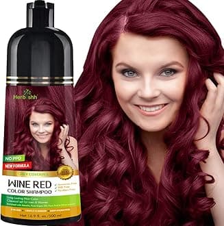 Hair Color Shampoo for Gray Hair | Hair Dye Shampoo | Colors Hair in Minutes | Lasts Up To 2-3 Weeks | 500 Ml | 3-In-1 Hair Color | (Wine Red)