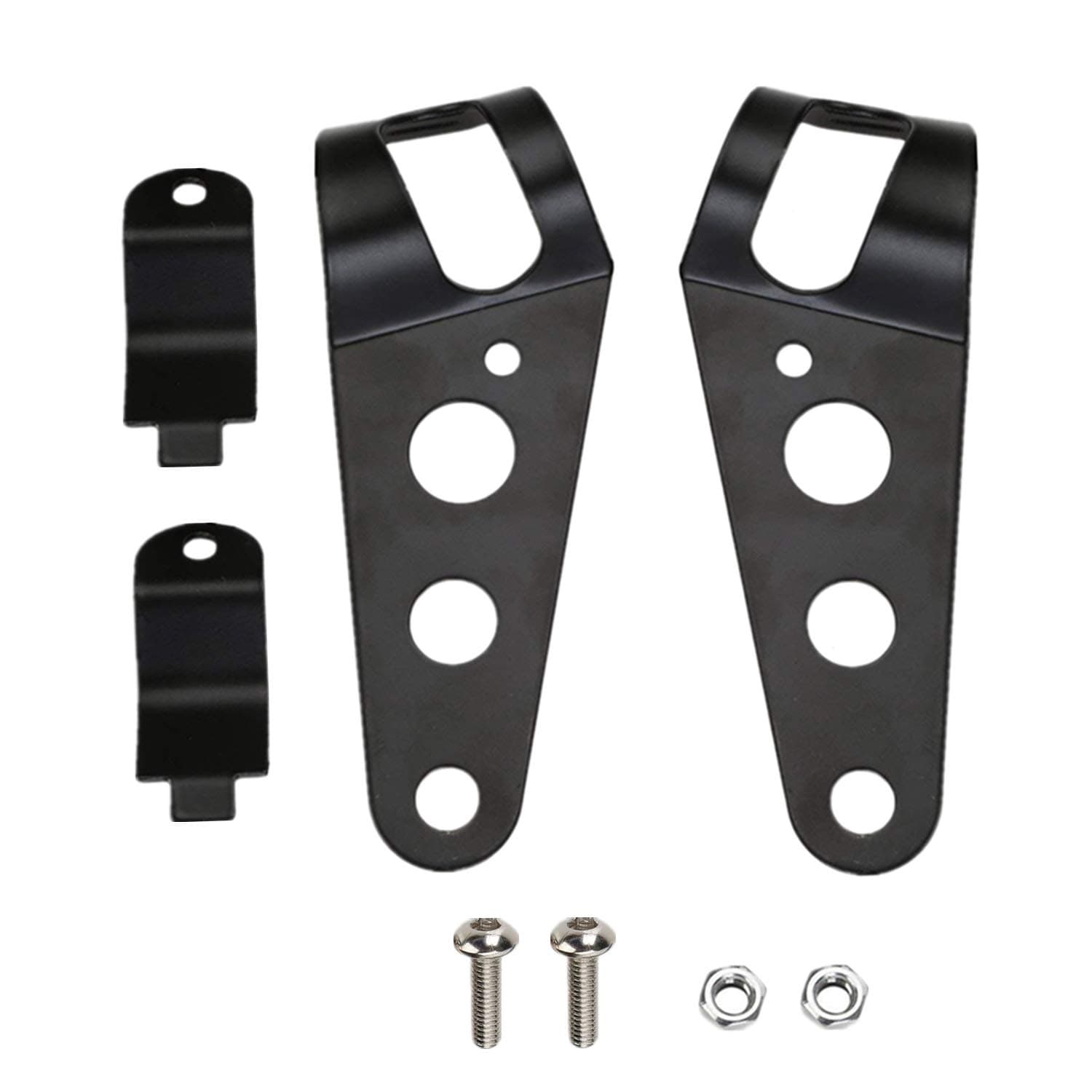 OSAN Motorcycle Headlight Mount Brackets 35mm-43mm Fork Ear for Chopper Cafe Racer (Black)