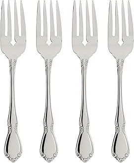 Silverware Set, Chateau Fine Flatware 4-Piece Salad Forks Set, Service For 4, 18/10 Stainless Steel Forks, Mirror Finish, Dishwasher Safe, Utensils, Metal Salad Fork (Silver, 4 Piece)