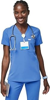 FIGS Catarina Scrub Tops for Women — Classic Fit, 1 Pocket, Four-Way Stretch, Anti-Wrinkle Women’s Medical Scrub Top