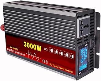 Pure Sine Wave Power Inverter 3000W 4000W 5000W 6000W DC 12V/24V/48V/60V to AC 110V/220V Power Converters Solar Inverters with AC Outlets for Home Camping