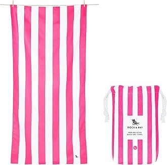 Dock & Bay Beach Towel - Quick Dry, Sand Free - Compact, Lightweight - 100% Recycled - Includes Bag - Cabana - Phi Phi Pink - Extra Large (200x90cm, 78x35")