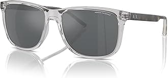 Man Sunglasses Shiny Grey Frame, Mirror Black Lenses, 57MM