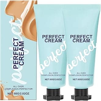 All Over Complexion Perfector, Concealing Foundation Perfecting Cream, Waterproof Long Lasting Even Skin Tone, Scars, Natural Body Makeup Foundation for Mature Skin Smooth Tone (#, 2 Pcs)