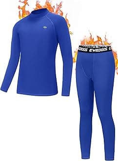 Ewedoos Thermal Underwear Set for Kids Thermals Top and Bottom Set Boys Long Johns Base Layer Thermal Set