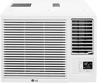 LG 7,500 BTU Window Air Conditioner with Supplemental Heat, Cools 320 Sq.Ft. (16' x 20' Room Size), Electronic Controls with Remote, 2 Cooling, Heating & Fan Speeds, Slide In-Out Chassis, 115V