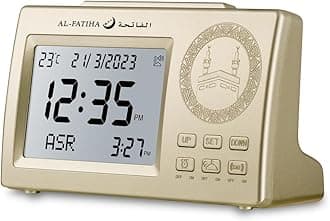Muslim Azan Clock, Azan Table Prayer Clock with LCD Display, Azan Alarm Clock, Home/Office/Mosque Digital Azan Clock