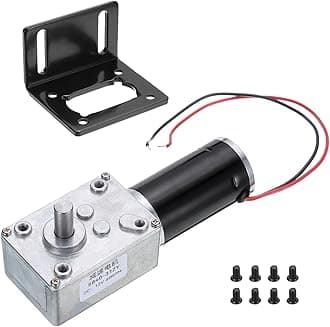 MECCANIXITY DC 12V High Torque Turbine Worm Geared Motor with 8mm Shaft 60RPM Geared Motor with Wire for Electric Fireplace