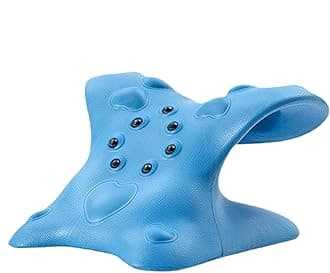 Neck and Shoulder Relaxer - Neck Stretcher with Upper Back Massage Point - Portable Traction and Reverse Arch Support Pillow for Men Women, Cervical Spine Alignment
