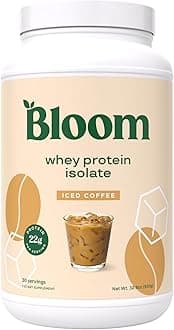 Whey Isolate Protein Powder, Iced Coffee - Pure Iso Post Workout Recovery Drink Blend, Smoothie Mix with Digestive Enzymes for Gut Health - Low Carb, Keto & Zero Sugar Added