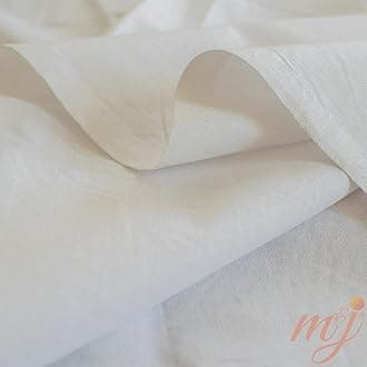 M & J Plain 100% Cotton Fabric - 60 INCH Wide - 10 Colors by (White, 10 METRE)