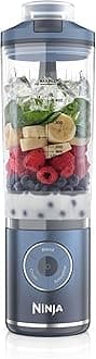 Ninja Blast Max Portable Blender, 570ml, Rechargeable Battery, Blending Cup & Leak-proof Lid, 3x Blend Functions, Makes Smoothies, Protein Shakes, Blends Ice & Frozen Fruit, Navy BC251EUNV