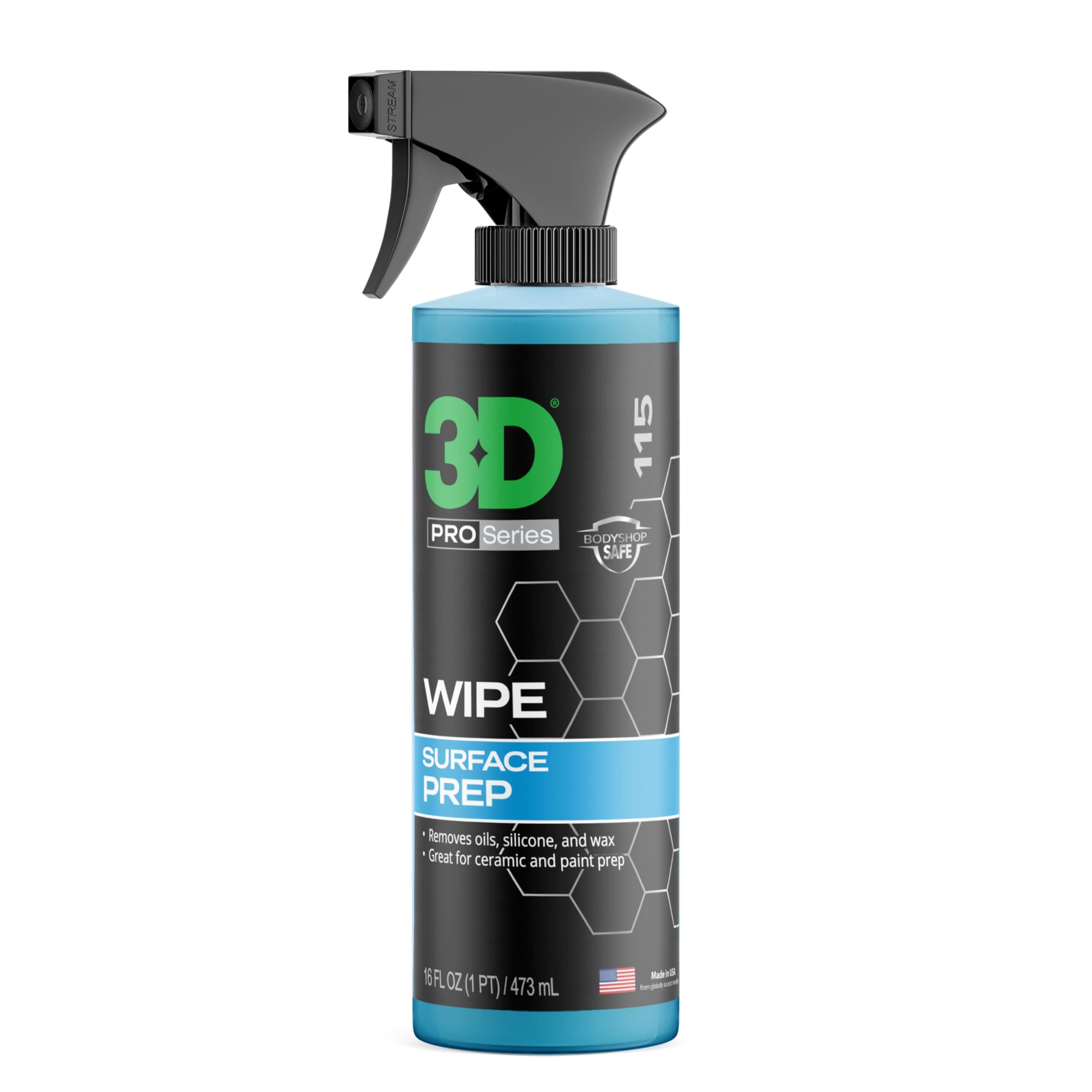 3D Wipe Ceramic Coating Surface Prep - Removes Excess Oils & Lubricants from Paint & Glass Prior to Ceramic Coating Application 16oz.