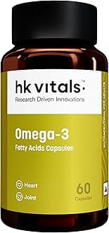 Omega 3 (60 Fish Oil Capsules) | 1000mg Omega 3 with 180mg EPA & 120mg DHA | For Brain, Heart, Eyes, and Joints Health