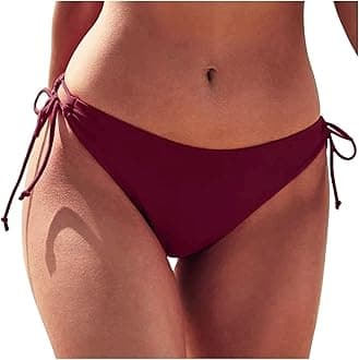 GenericBikini Bottoms for Women String Bathing Suit Bottom with Moderate Coverage Low Waist Swim Bottom