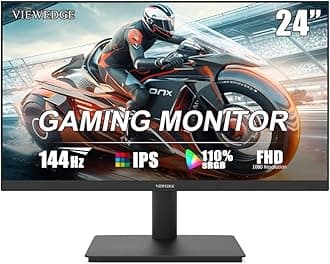 Viewedge Gaming Monitor 24 Inch FHD 144hz, IPS 1ms 1080p Computer Monitor with 110% sRGB, Bluelight Filter, HDMI & VGA Port, Support Wall Mount