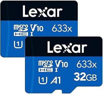 Lexar High-Performance 633x 32GB (2-Pack) microSDHC UHS-I Card w/SD Adapter, Up to 100MB/s Read, for Smartphones, Tablets, and Action Cameras (LMS0633032G-B2ANU)