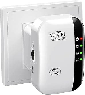 WiFi Extender, WiFi Booster, wifi Repeater, Covers Up to 3000 Sq.ft, Internet Booster - with Ethernet Port, Quick Setup, Home Wireless Signal Booster (White)
