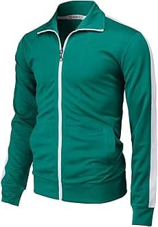 H2HMens Active Slim Fit Track Lightweight Jacket Zip-up Long Sleeve