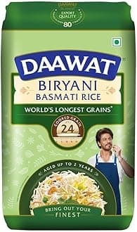 Biryani Basmati Rice | Naturally Aged Extra-Long Grain Rice | Rich Aroma & Non-Sticky Texture | Perfect for Authentic Biryani, 1 kg (2.2 lb)