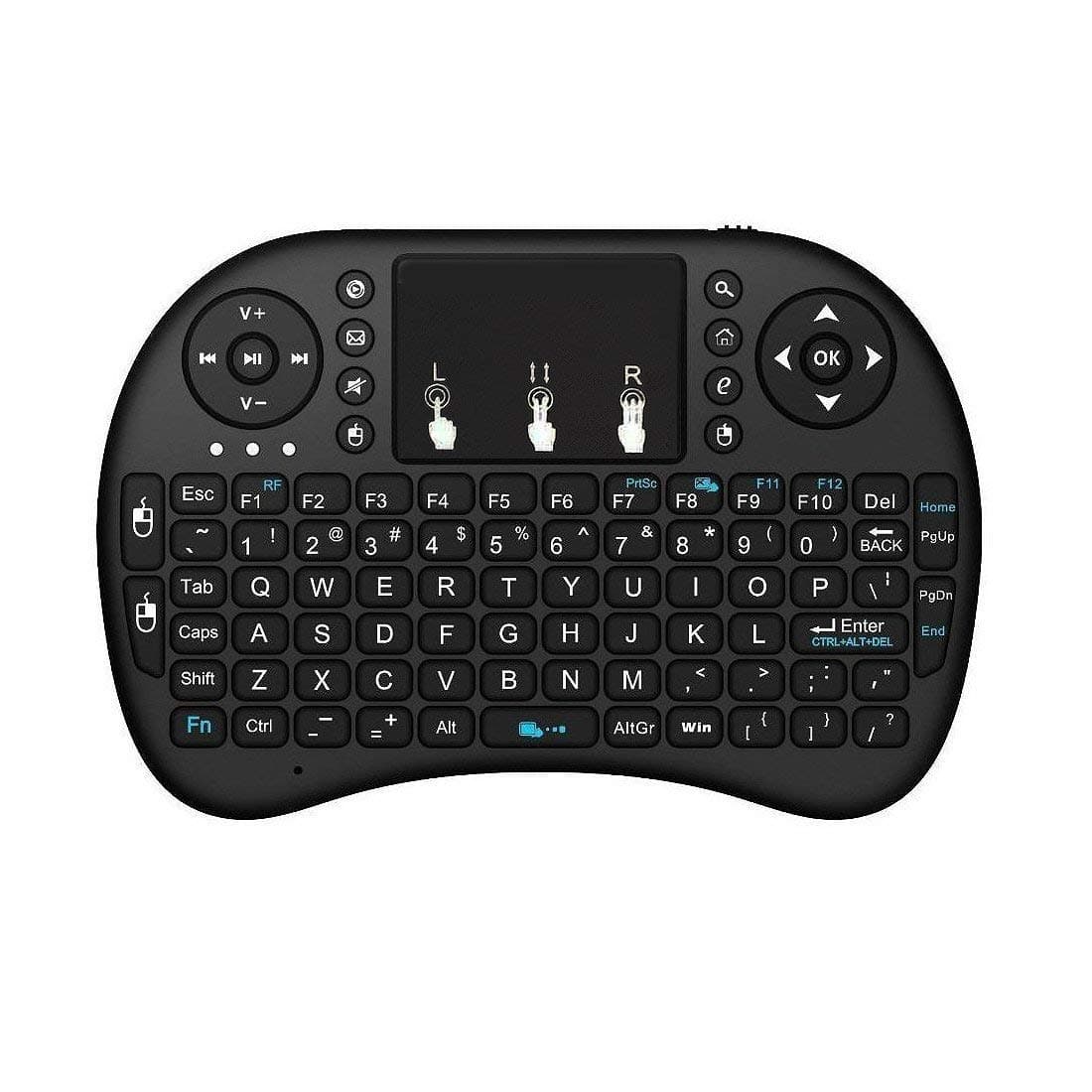 Tygot Mini Wireless Keyboard and Mouse(Touchpad) with Smart Function for Smart Tv, Android Tv Box, Raspberry-Pi, Android & iOS Devices (Black)