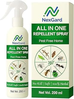 NexGard Herbal All-In-One Repellent Spray (200ml) | Repels Bed Bugs, Ants, Cockroaches, Mosquitoes, Lizards & More | 100% Natural Pest Control with Plant-Based Oils | Safe for Kids, Pets & Plants