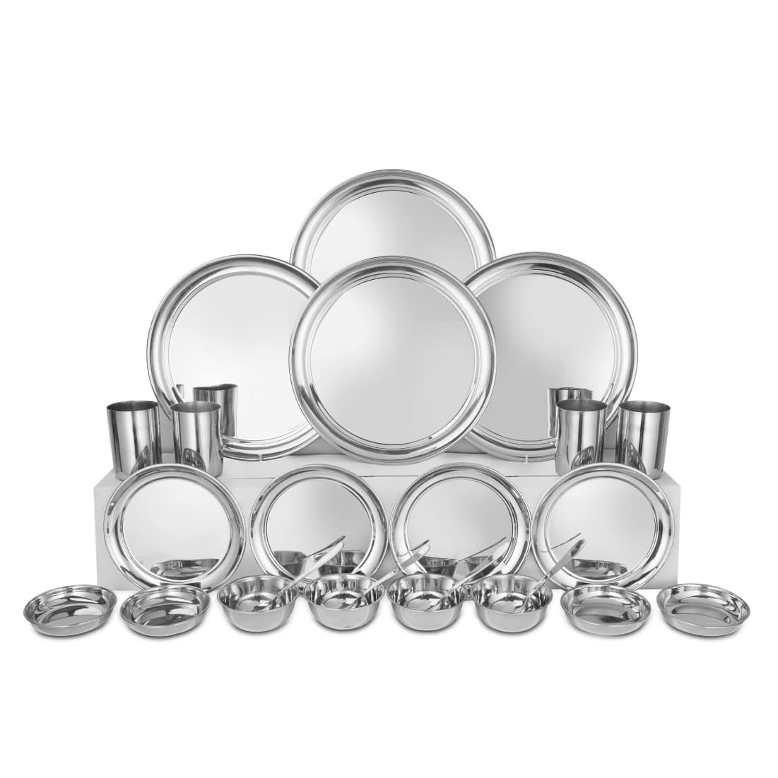 solid Stainless Steel Shagun Dinner Set (24 Pcs Set)