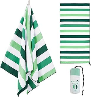Exclusivo Mezcla Microfiber Quick Dry Beach Towel, Oversized Lightweight Sandfree Pool Towel for Swimming Camping Travel with Bag (Forest Green, 35x70 Inches)