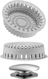 Drain Hair Catcher, Drain Protector for Pop-Up and Regular Drains to Prevent Clogs, Effective Drain Hair Catcher Without Slowing Drainage Suitable for Kitchen, Bathtub, Sink, Grey