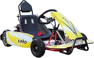 X-PRO 350w*2 Brushless Electric Go Kart Rambler 700W Racing Drifting Kids Go Karts (Yellow)