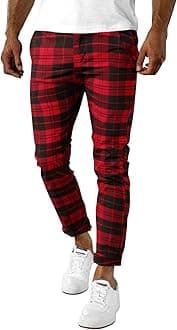 Men's Slim Fit Dress Pants Casual Stretchy Twill Chinos Tapered Skinny Slacks