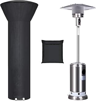 Patio Heater Covers with Zipper and Storage Bag,Waterproof,Dustproof,Wind-Resistant,Sunlight-Resistant,Snow-Resistant,Black,87'' Height x 33" Dome x 19" Base