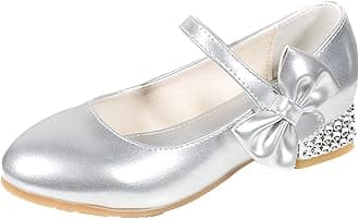 Girls Dress Shoes Wedding Party Heel Mary Jane Princess Flower Shoes Crystal Shoes (Little Kid/Big Kid)