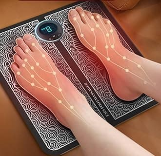 Fotrsta Foot Spa Vibrator Massager Electric EMS Foot Stimulation Massager Pad Folding Portable Foot Massage Mat Machine for Relieve Pain
