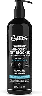 Minoxidil & Biotin Shampoo for Hair Growth - Enriched with Caffeine, Castor Oil & Onion - DHT Blocker for Thicker, Healthier Hair - Strengthening Formula for Men & Women