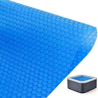 Hot Tub Bubble Blanket - 9 x 9 FT 16-Mil Square Pool Spa Solar Cover | Heavy Duty Floating Heat Retaining Thermal Blanket for Insulating Solar Heating