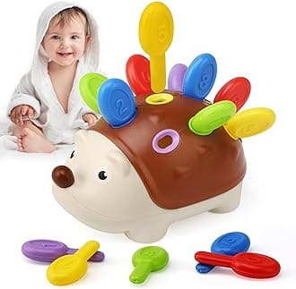 Baby Sensory Montessori Toys for 18 Months, Hedgehog Fine Motor Skills Toys Sorting Game Development Activity Toys Educational Learning Travel Toys for Toddlers Boys Girls 2 3 Years Old