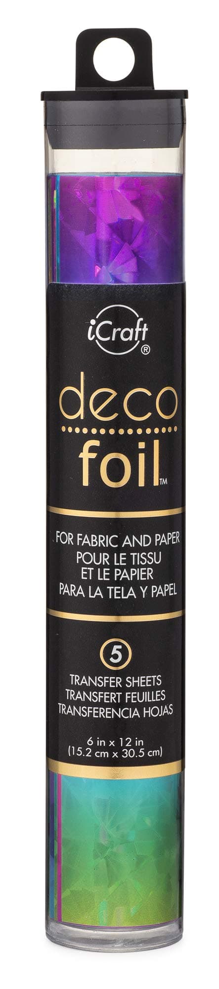 iCraft Deco Foil Specialty Transfer Sheets 6"X12" 5/Pkg-Rainbow Shattered Glass