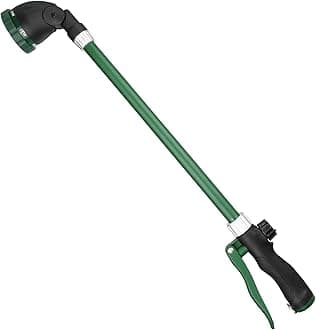 Watering Wand for Hanging Baskets & Windows, Lightweight 6-Spray Wand, Ergonomic Nozzle for Garden, Patio, Car Cleaning (Green, 24 Inch)