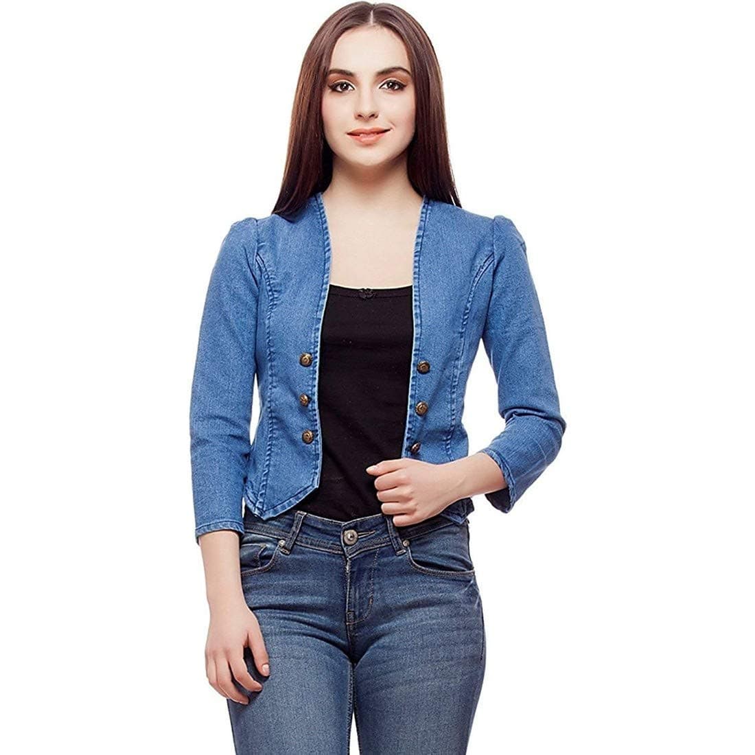 Westa Clothing Women's Plain / Solid Regular Jacket (WCCLT001_Sky Blue_Small)