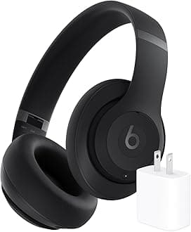 Studio Pro Bluetooth Noise Cancelling Headphones with Apple 20W USB-C Power Adapter - Black