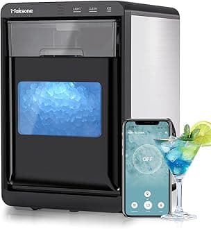 Countertop Nugget Ice Maker, 44lbs/24H,Ready in 7 Mins,Crushed ice Maker,Sonic Pebble Ice Machine